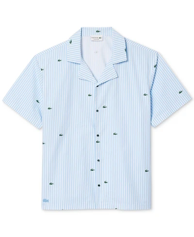 Lacoste Men's Loungewear Short Sleeve Button-Front Pajama Top
