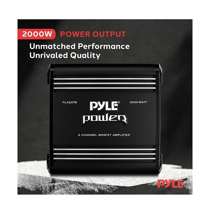 Pyle 2-Channel Bridgeable Mosfet Car Amplifier, 2000 Watts
