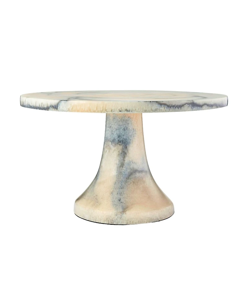 Godinger Lucente Resin Matte Limestone Cake Stand