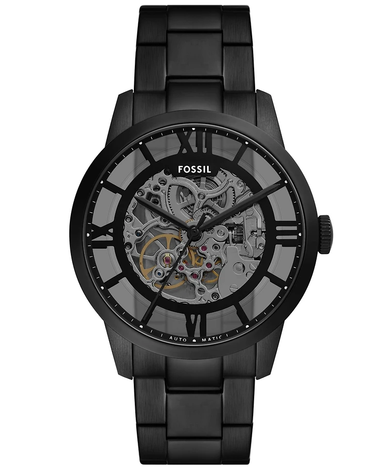 Fossil Men's Townsman Automatic Black Stainless-Steel Watch, 44mm