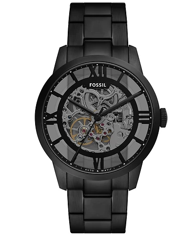 Fossil Men's Townsman Automatic Black Stainless-Steel Watch, 44mm