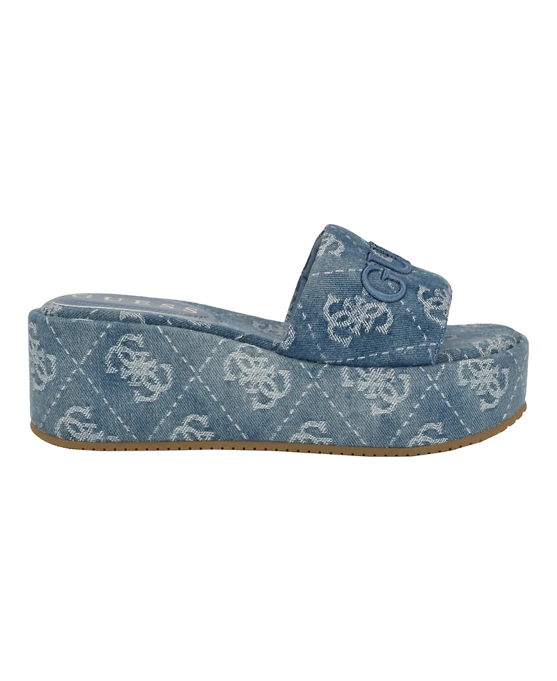 Guess Women's Bintai Platform Slide Wedge Sandals