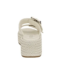Guess Women's Binks Double-Buckle Woven Platform Wedge Sandals