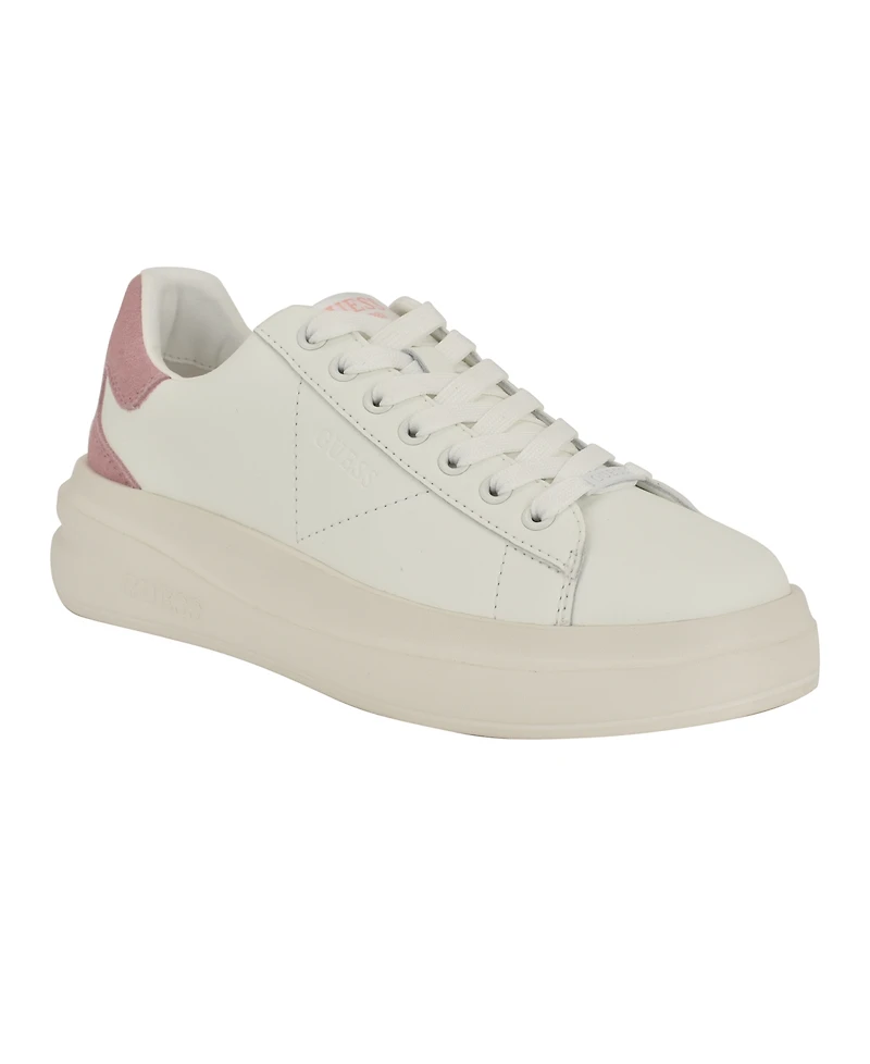Guess Women's Elbina Contrast Heel Lace-Up Sneakers