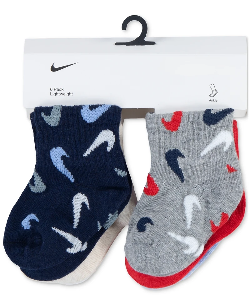 Nike Baby and Toddler Swooshfetti Ankle Socks, Pack of 6