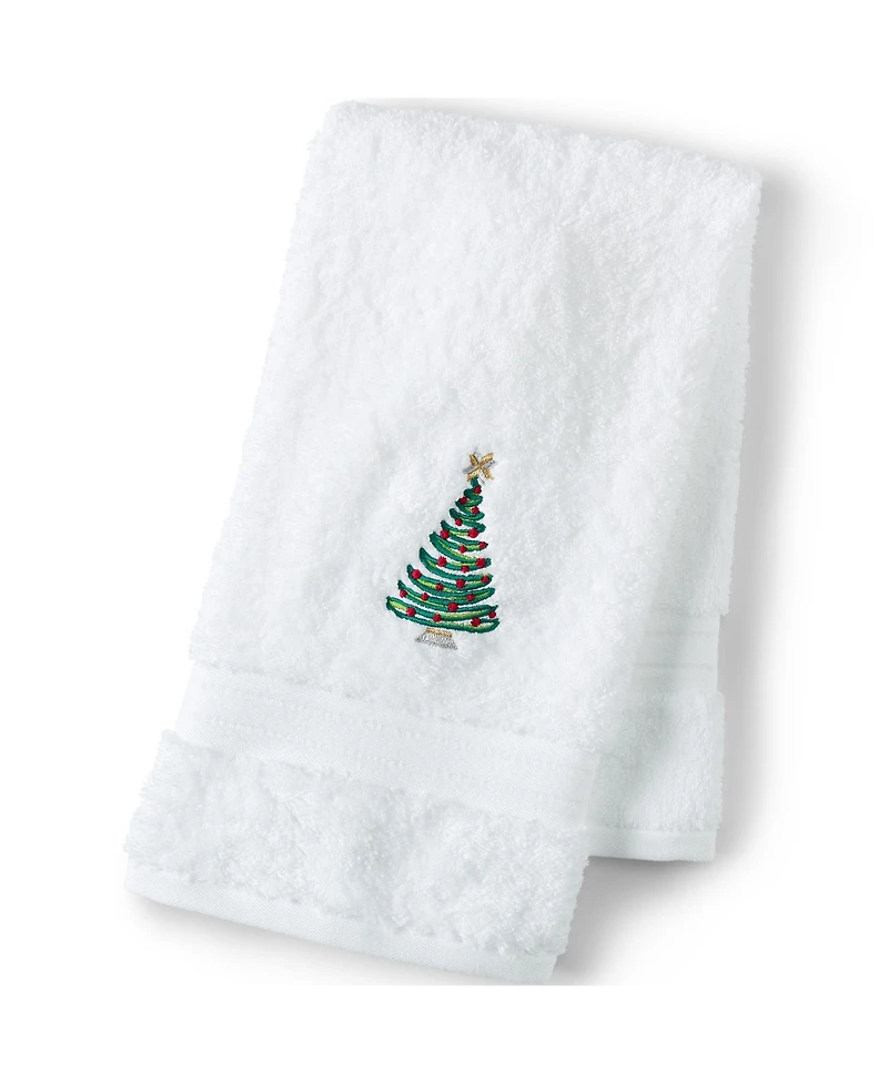 Lands' End Seasonal Cotton Embroidered Hand Towel