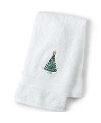 Lands' End Seasonal Cotton Embroidered Hand Towel