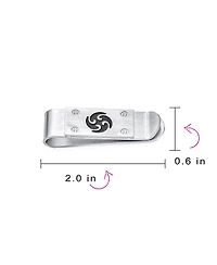 Bling Jewelry Black Whirling Spinning Symbol Blade Ninja Star Money Clip Credit Card Graduation Stainless Steel