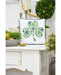 10" x 10" St. Patrick's Day Irish Shamrock Embroidered Small/Petite Accent Throw Pillow
