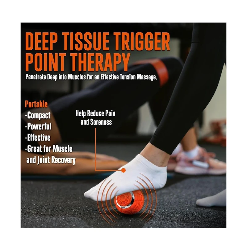 Squatz Wireless Vibrating Massage Ball, Deep Tissue Therapy