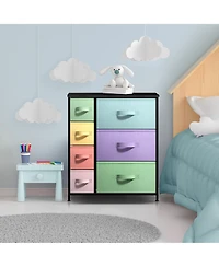 Sorbus Dresser with 7 Drawers - Storage Chest Organizer with Steel Frame, Wood Top, Handles, Fabric Bins