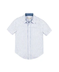 Hope & Henry Boys Linen Short Sleeve Button Down Shirt