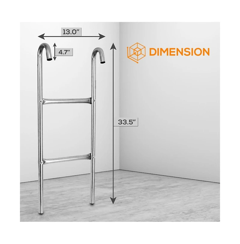 SereneLife Outdoor Trampoline Safety Ladder, Extra-Wide Footsteps