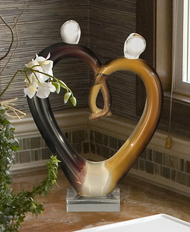 Dale Tiffany Art Glass Hearts Sculpture