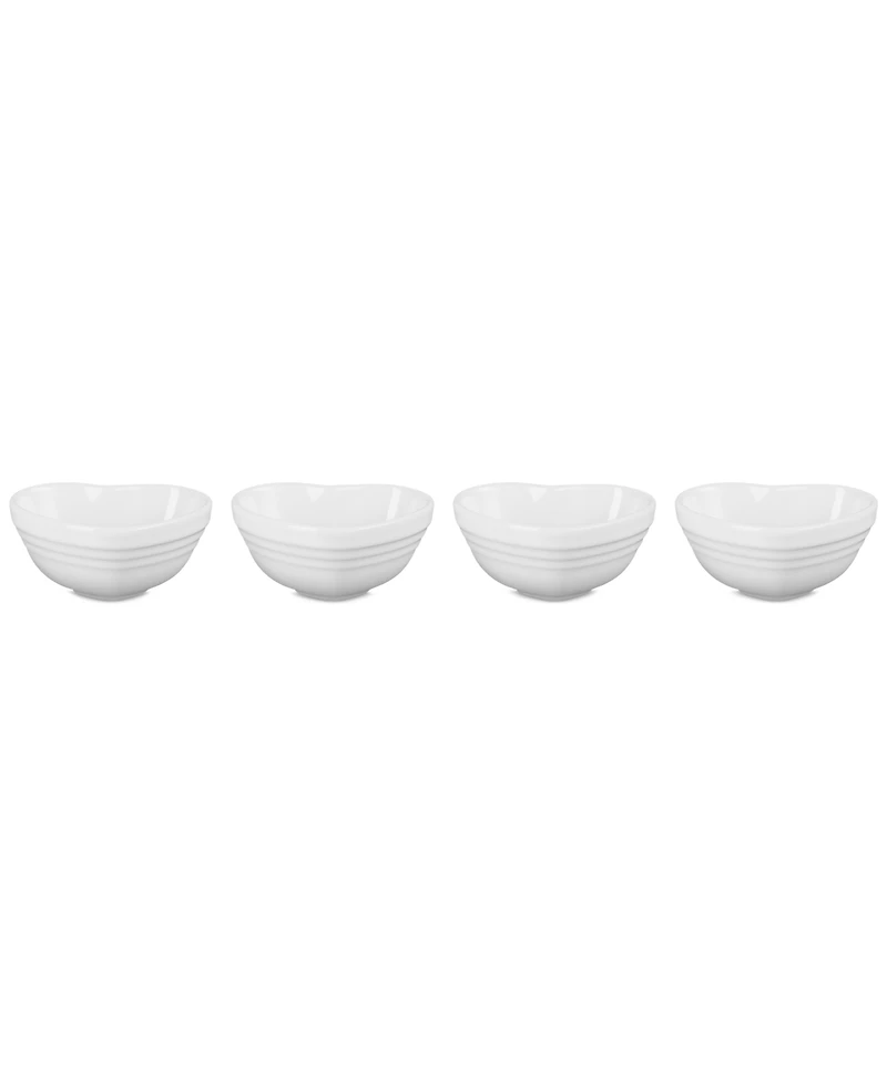 Le Creuset Stoneware Heart Mini Bowls, Set of 4