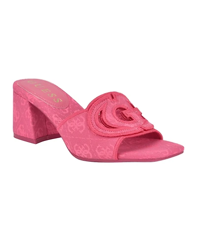 Guess Women's Galsee Quattro-g Cutout Block Heel Sandals