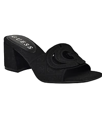 Guess Women's Galsee Quattro-g Cutout Block Heel Sandals