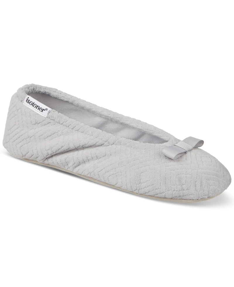 Isotoner Signature Women's Gemma Microterry Ballerina Slippers