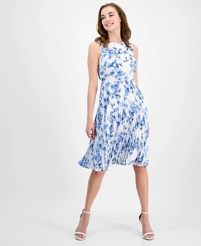 Anne Klein Women's Sleeveless Floral Fit & Flare Dress