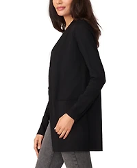 Melissa Paige Petite Cable Trim Open Front Cardigan Sweater