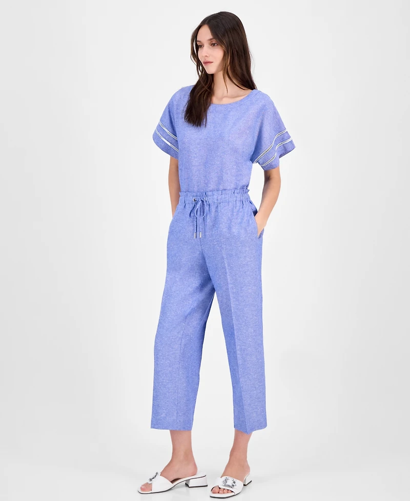 Anne Klein Women's Drawstring-Waist Ankle Pants