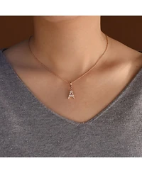 Bling Jewelry Eiffel Tower Pendant Necklace with Cubic Zirconia Pave on Sterling Silver