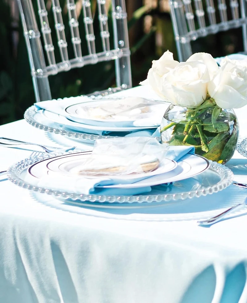 American Atelier Beaded Clear Glass Charger Plates, Set of 4