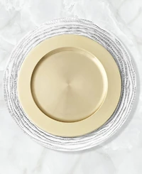 American Atelier Arizona Silver/Clear Glass Charger Plates, Set of 4