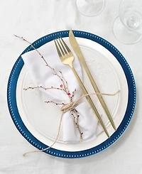 American Atelier Royal Blue Beaded Charger Plate 13"