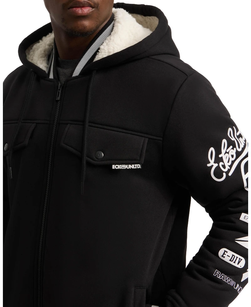 Ecko Unltd Men's Renown Sherpa Varsity Jacket