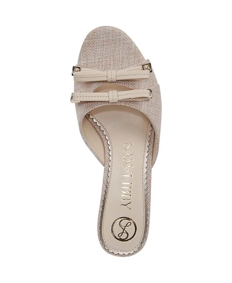 Sam and Libby Women's Odina Bow Kitten Heel Dress Sandals