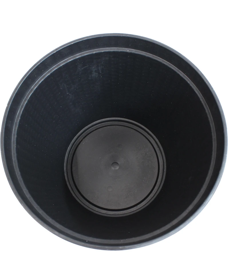 3-Piece Outdoor Planter Set - 12", 13", and 15" Resin Faux Basketweave Planters