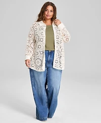 And Now This Plus Size Cotton Crocheted Blouse