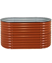 Inch Oval Raised Garden Bed - Stackable Steel Vegetable Flower Bed Planter Kit with Rubber Edge Trim