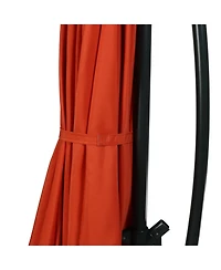 10' Offset Cantilever Patio Umbrella - Polyester Canopy and Steel Pole - Cross-Base - Burnt Orange