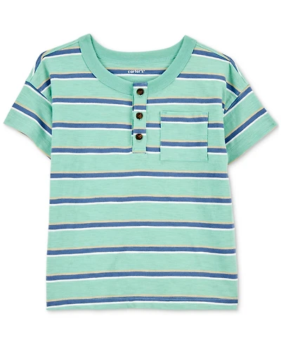 Carter's Toddler Boys Striped Cotton Short-Sleeve Henley T-Shirt