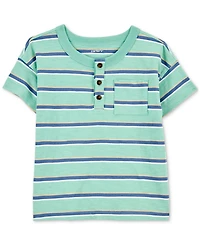 Carter's Toddler Boys Striped Cotton Short-Sleeve Henley T-Shirt