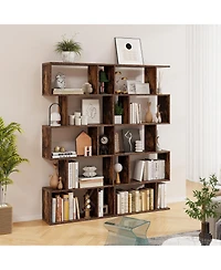 Gouun 5-Tier Bookshelf with Anti-Toppling Device for Living Room Home Office