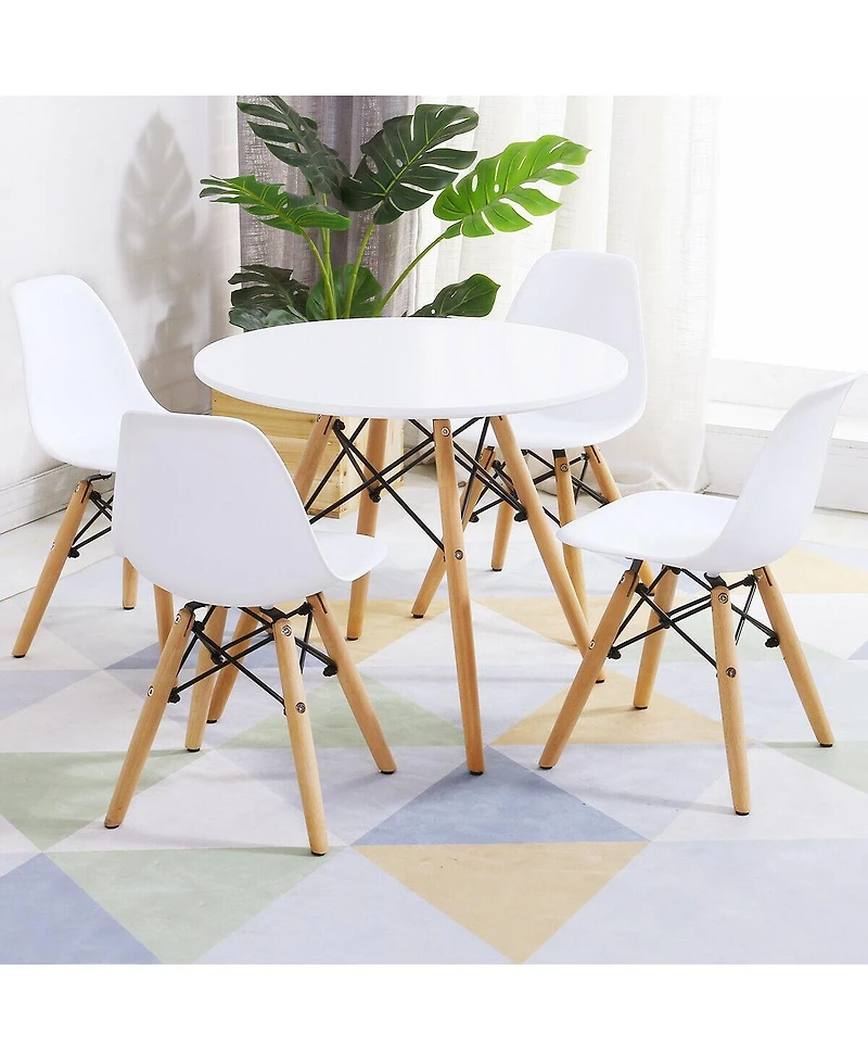 Gouun Kids 5 Pieces Mid-Century Modern Table Chairs Set