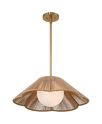 360 Lighting Mylinh 22 1/4" Modern Boho Cottage Pendant Ceiling Light Fixture Dining Room Over Table Kitchen Island Foyer Hanging Brass Finish Natural