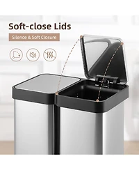 gaomon Large Capcity Dual Trash and Recycling Bin, Fingerprint Proof Stainless Steel Kitchen Garbage Can