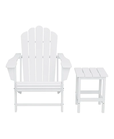 WestinTrends Outdoor Patio Hdpe Adirondack Chair With Cup Holder and Table Set