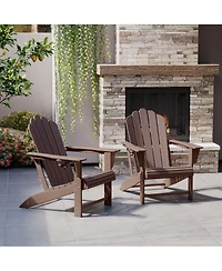 WestinTrends Outdoor Patio Hdpe Adirondack Chairs With Cup Holders (Set of