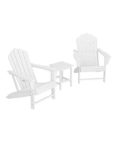 WestinTrends 3-Piece Outdoor Patio Hdpe Adirondack Chair With Cup Holder and Table Set