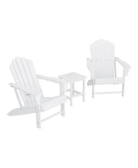 WestinTrends 3-Piece Outdoor Patio Hdpe Adirondack Chair With Cup Holder and Table Set