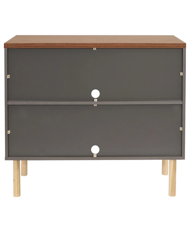 Indoor Mid-Century Modern 2-Door Accent Buffet Cabinet with Shelves