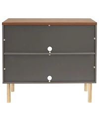 Indoor Mid-Century Modern 2-Door Accent Buffet Cabinet with Shelves