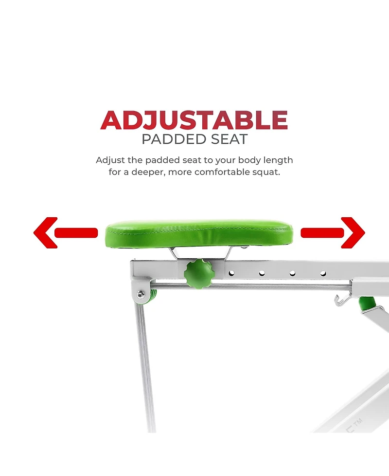 Sunny Health & Fitness Smart Green Upright Row-n-Ride & Squat Assist Machine w Free SunnyFit App via Bluetooth