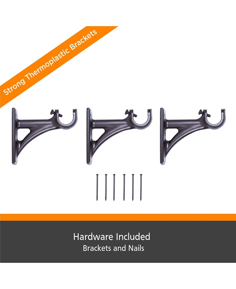 Kenney Birkin 3/4" Decorative Curtain Rod with Fast Fit Easy Installation