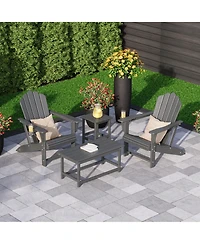 WestinTrends 4-Piece Adirondack Chairs with Cup Holders and Table Set